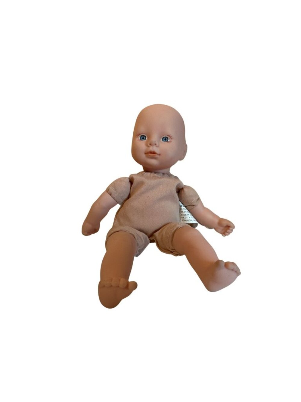 1998 CitiToy Mini Baby Doll 8" Cloth/Soft Body Blue Eyes Vintage Toy